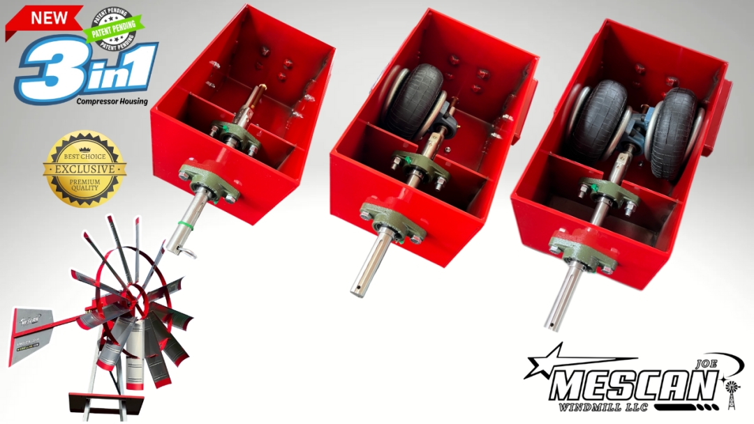 Joe Mescan's Patent-pending 3-in1 Windmill Compressor