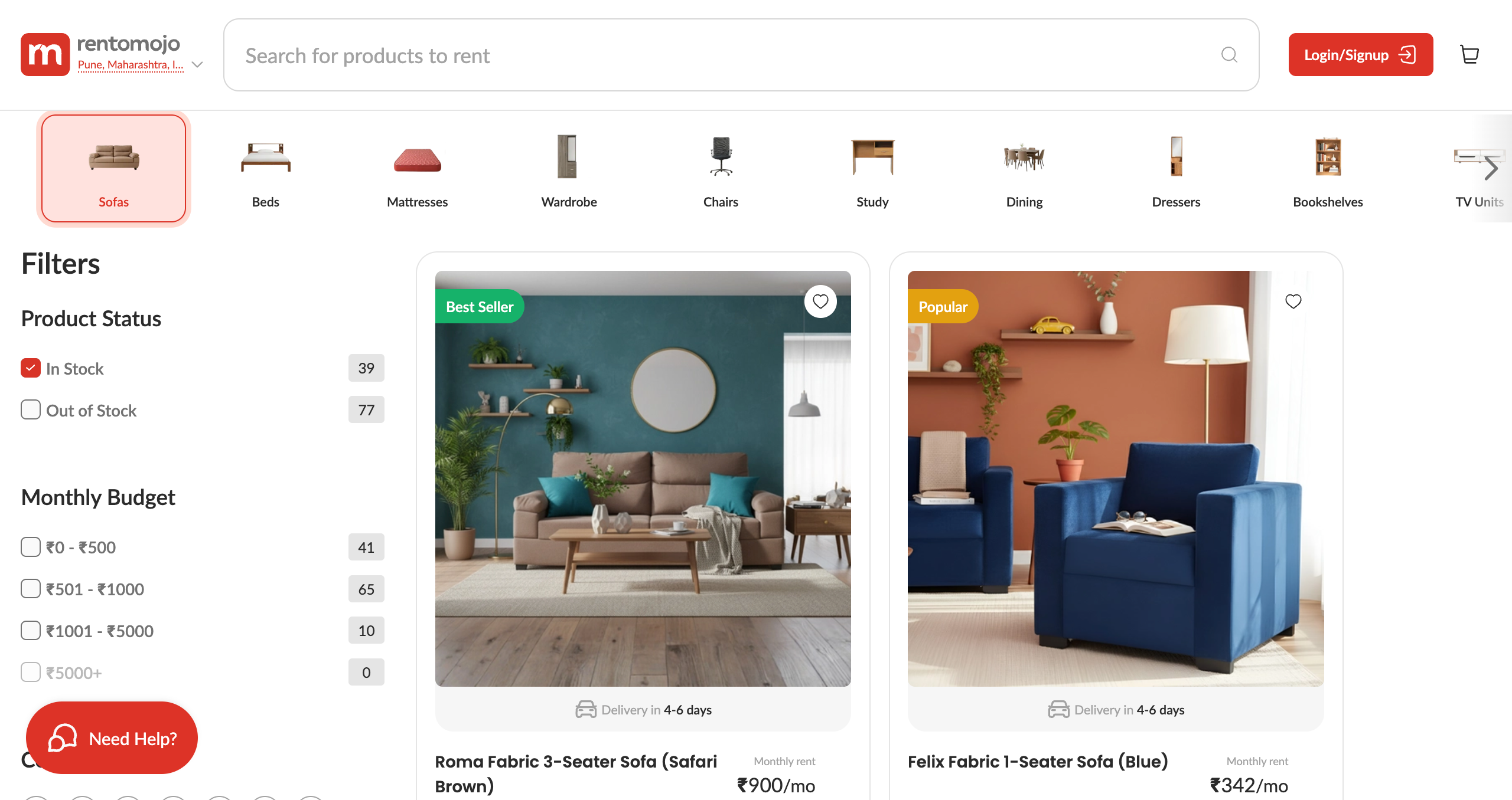 Sofas Rentals Delhi, Bangalore, Mumbai, and Hyderabad