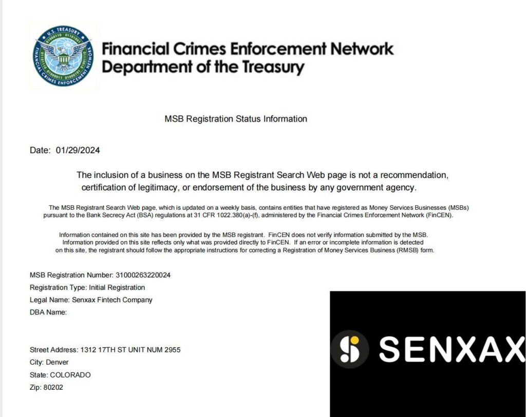 Establishing Global Standards: SENXAX Receives US MSB License