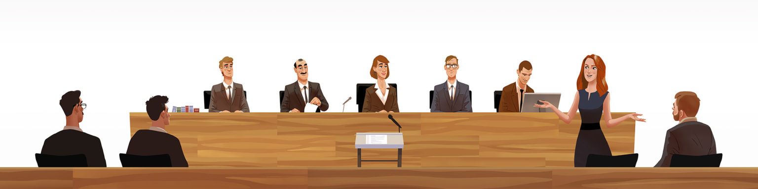 Gegenschatz Partner criminal defense lawyers presenting case in Swiss courtroom