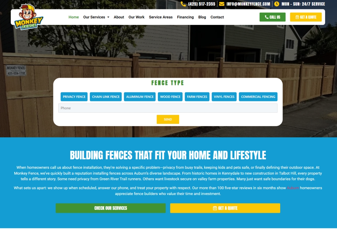 Monkey Fence expands fence installation services across Auburn and surrounding Washington communities Monkey Fence expands fence installation services across Auburn and surrounding Washington communities