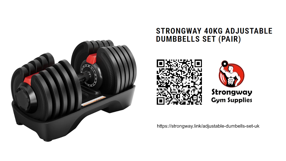 Strongway? Adjustable 6 In 1 Dumbbell Straight And Curl Barbell Kettlebell Push Up Set - 20KG