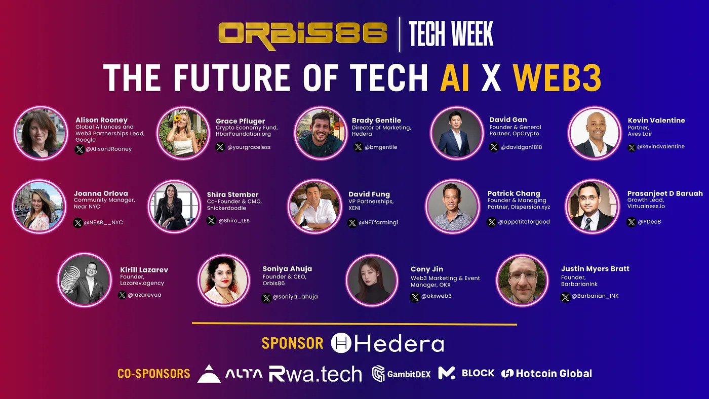 Google, Hedera, and More Unveil AI x Web3 Synergies at Orbis86's New York TechWeek Event Google, Hedera, and More Unveil AI x Web3 Synergies at Orbis86's New York TechWeek Event