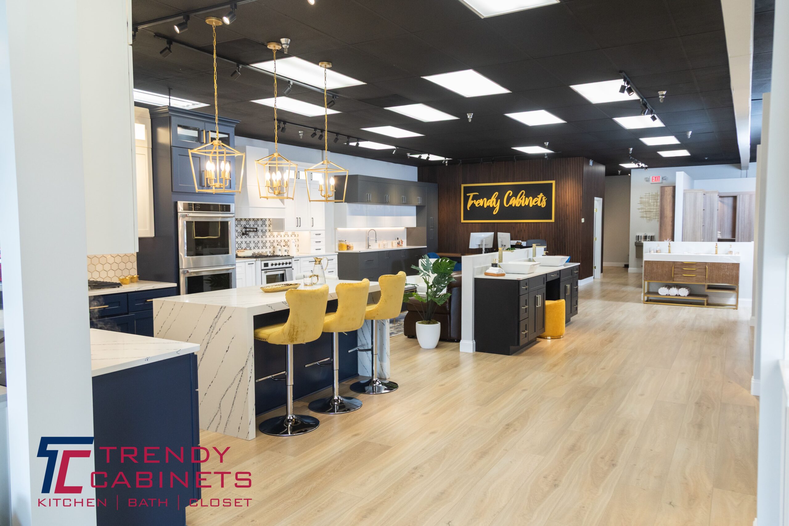 Custom Cabinets in Trendy Cabinets Showroom