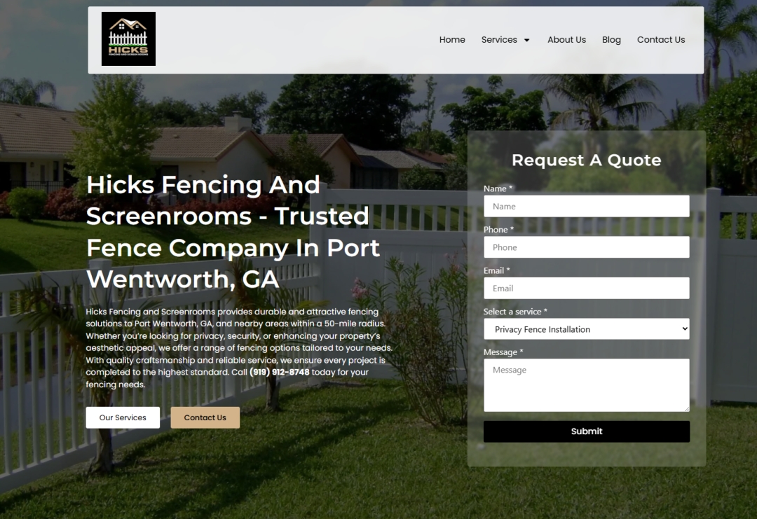 Hicks Fencing & Screenrooms expands fence installation and screenroom services across Port Wentworth and the greater Savannah area