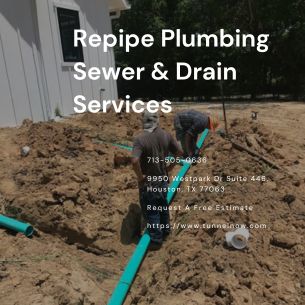image of plumbers installing new drain pipe