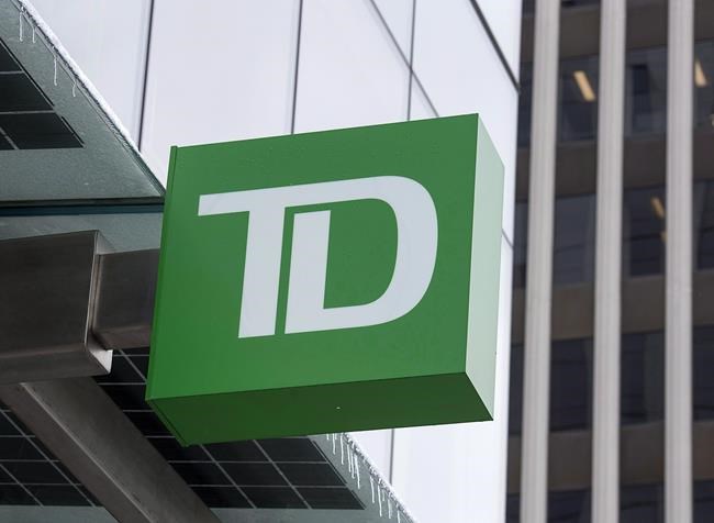 A TD Bank branch is seen in Halifax on Thursday, March 30, 2017. THE CANADIAN PRESS/Andrew Vaughan