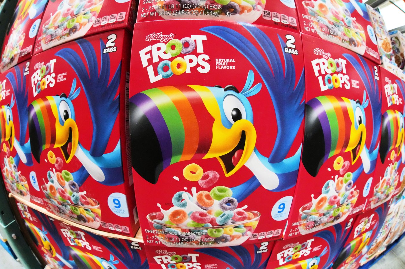 FILE - This is a display of Kellogg's Froot Loops in a Costco in Pittsburgh, Monday, July 14, 2025. (AP Photo/Gene J. Puskar, File)