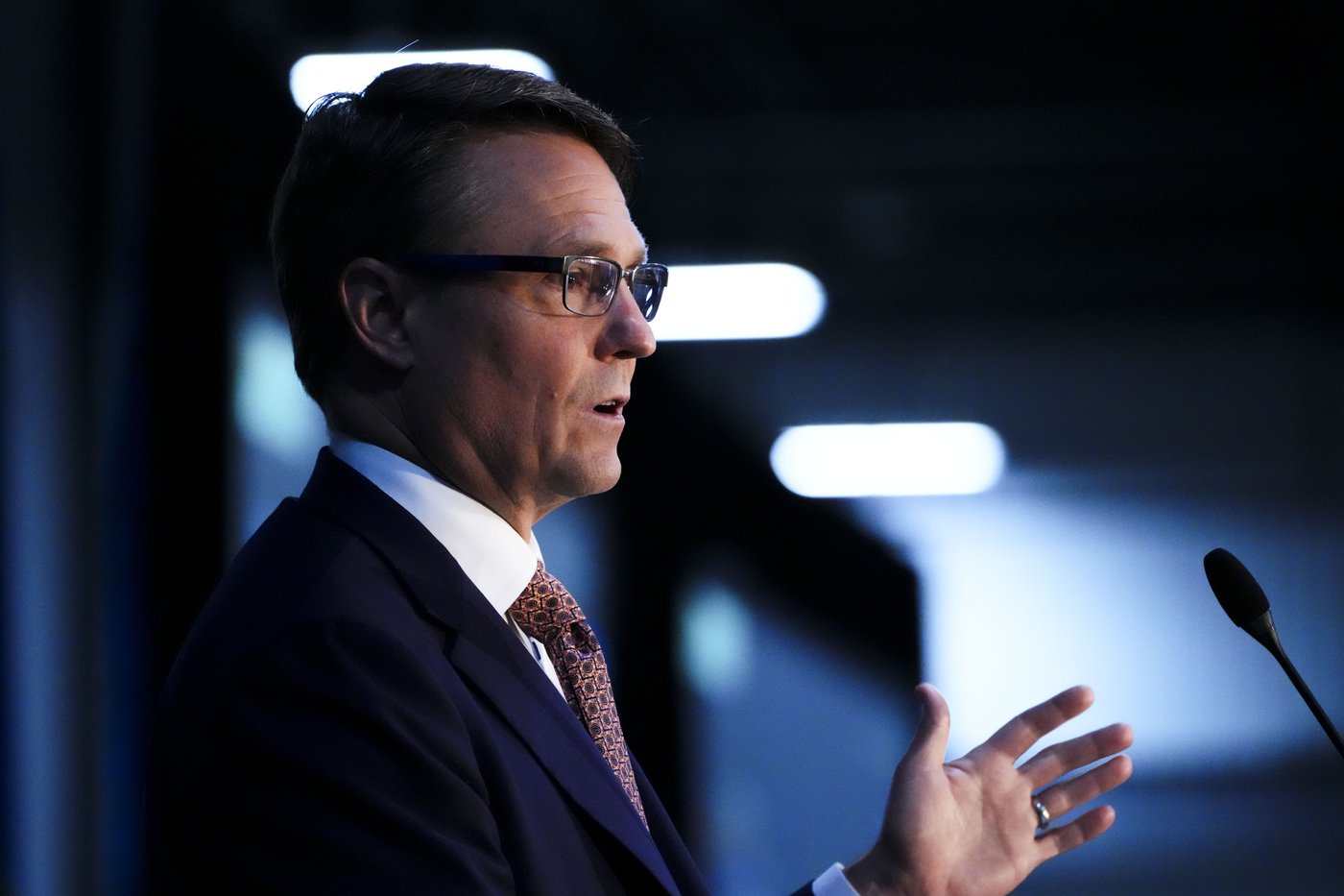 John Graham, President & CEO of the CPPIB speaks at the Canadian Chamber of Commerce’s Annual General Meeting and Convention in Ottawa on Oct. 14, 2022. THE CANADIAN PRESS/Sean Kilpatrick