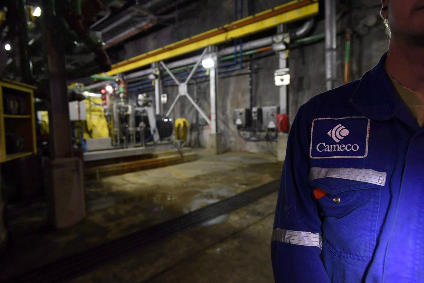 A Cameco employee participates in a media tour of the uranium mine in Cigar Lake, Wednesday, Sept. 23, 2015. THE CANADIAN PRESS/Liam Richards