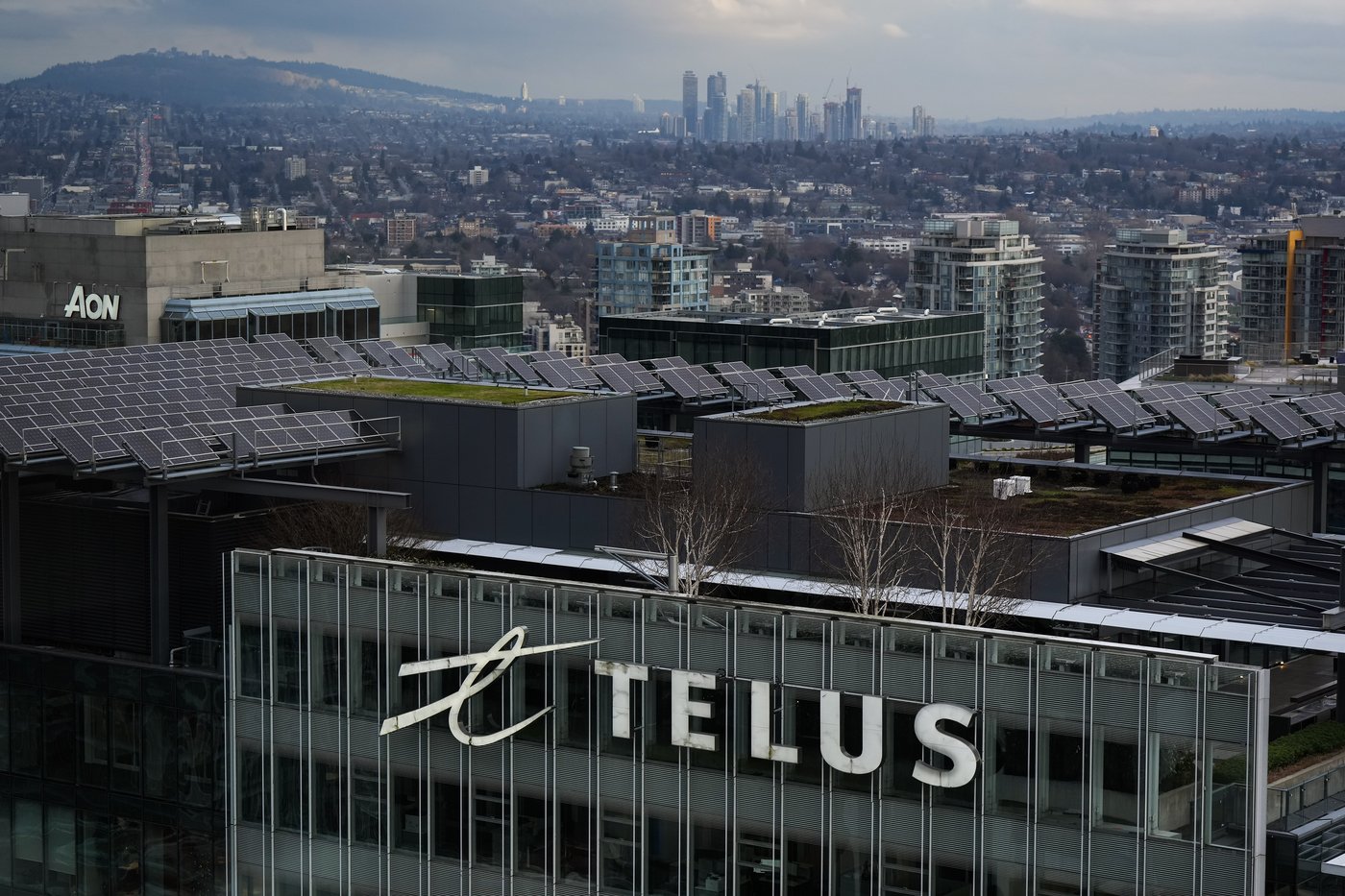 Telus Corp. headquarters is seen in downtown Vancouver, on Thursday, Jan. 19, 2023. THE CANADIAN PRESS/Darryl Dyck