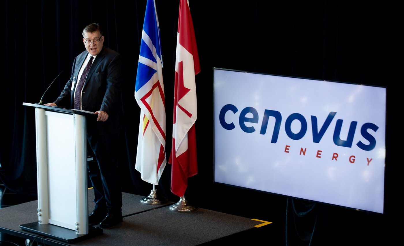 Jon McKenzie, President and CEO of Cenovus Energy speaks in St. John's, Wednesday, Nov. 26, 2025. THE CANADIAN PRESS/Paul Daly