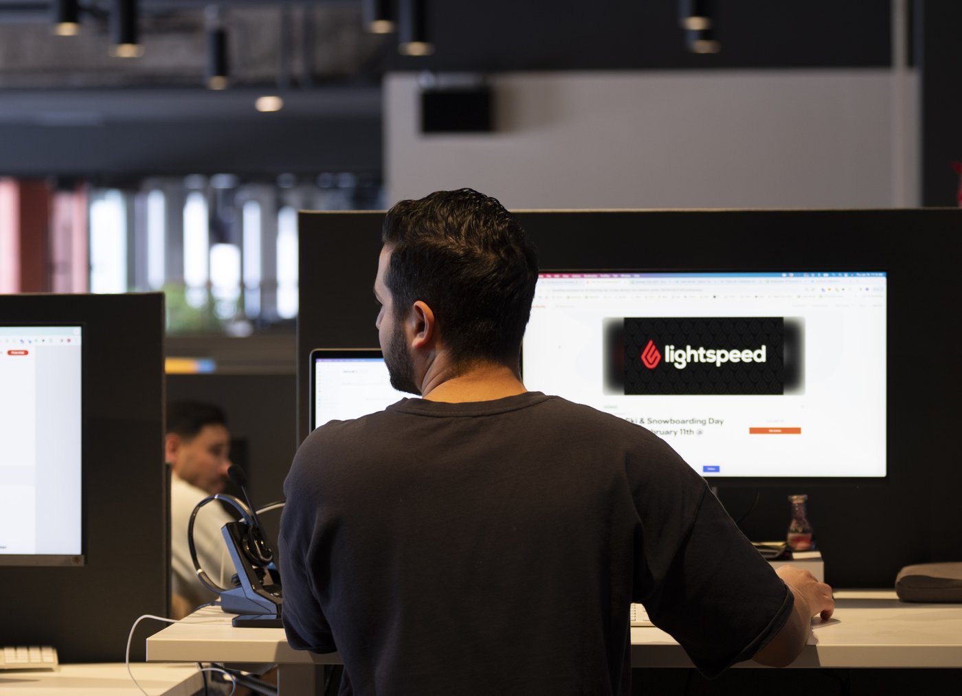 An employee works at Lightspeed Commerce in Montreal, Thursday, Jan. 18, 2024. THE CANADIAN PRESS/Christinne Muschi