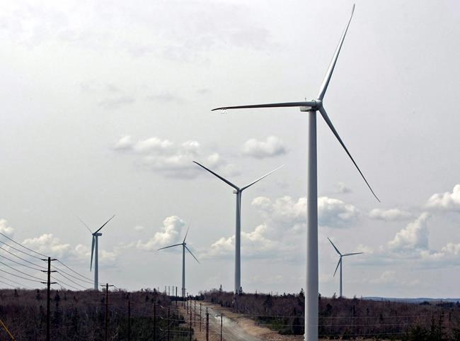 Wind turbines generate power on Dalhousie Mountain, N.S. on Friday, April 23, 2010. THE CANADIAN PRESS/Andrew Vaughan