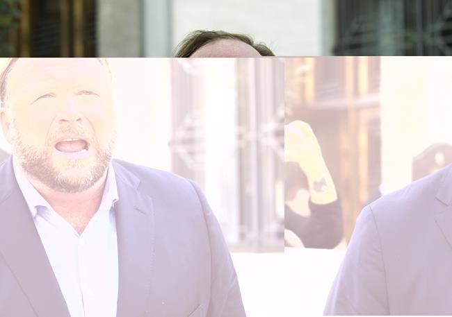 FILE - Alex Jones speaks to reporters in Washington, Sept. 5, 2018. Infowars filed for Chapter 11 bankruptcy protection on Sunday, April 17, 2022, in Texas as its founder and conspiracy theorist Alex Jones faces defamation lawsuits over his comments that the Sandy Hook Elementary School shooting was a hoax. (AP Photo/Jose Luis Magana, File)