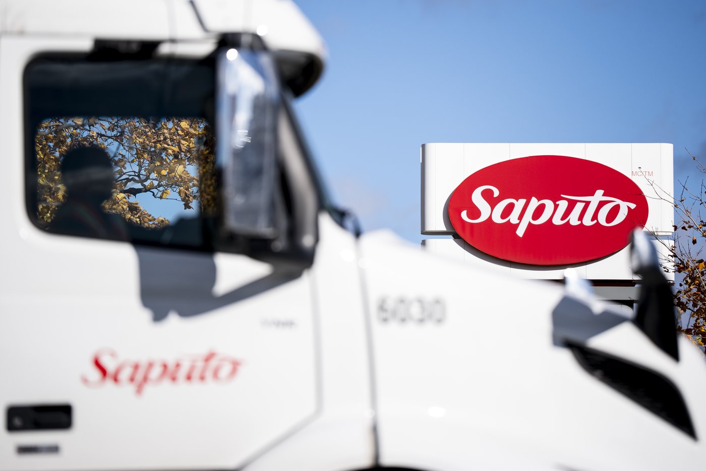 Signage for Saputo is seen at a facility in Montreal, on Tuesday, Nov. 4, 2025. THE CANADIAN PRESS/Christopher Katsarov