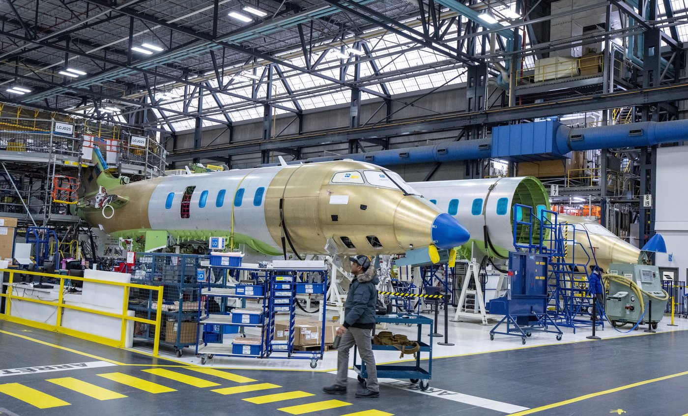 Canadian jet maker Bombardier's Challenger jet manufacturing facility is seen in Dorval, Que., on Thursday, Jan. 15, 2026. THE CANADIAN PRESS/Christinne Muschi