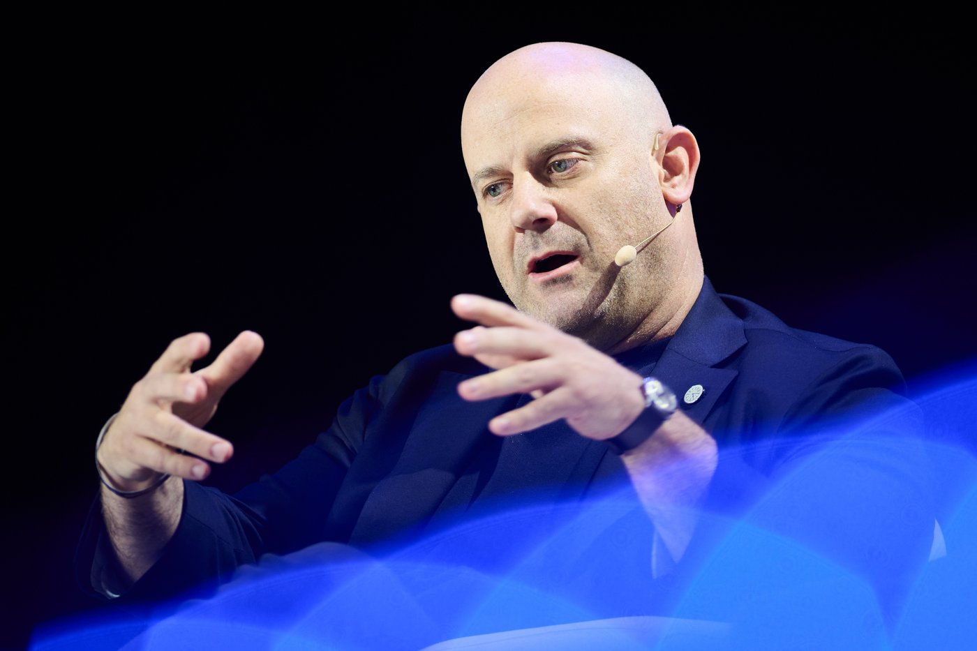 Dominion Dynamics founder Eliot Pence speaks at the 2026 Toronto Tech Week Homecoming conference in Toronto, on Wednesday, May 27, 2026. THE CANADIAN PRESS/Sammy Kogan