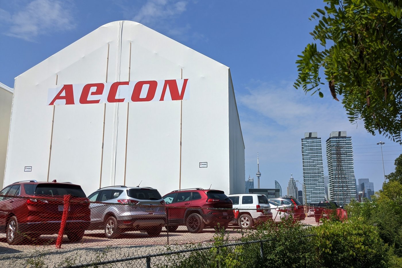 An Aecon construction site near the Gardiner Expressway is shown in Toronto on Friday, July 10, 2020.THE CANADIAN PRESS/Joe O'Connal