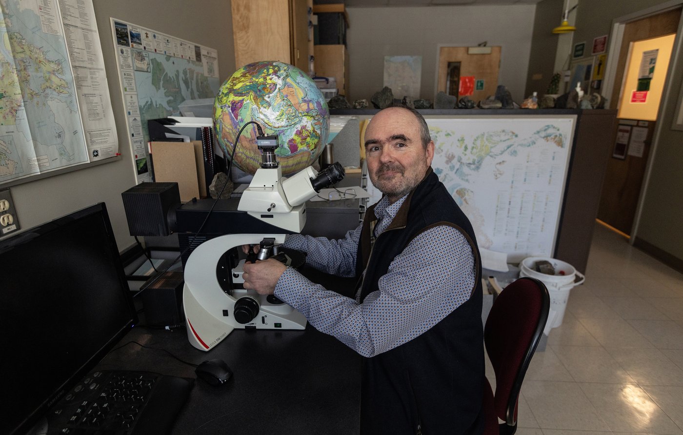 Graham Pearson, a a mantle geochemist with the University of Alberta, pictured in Edmonton on Thursday March 26, 2026. Pearson has a newly found mineral named for him. THE CANADIAN PRESS/Jason Franson