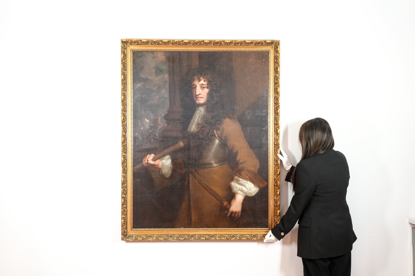 An oil painting of Prince Rupert painted by Sir Peter Lely hangs on the wall of Heffel Gallery in Toronto, on Wednesday April 8 2026.THE CANADIAN PRESS/Chris Young