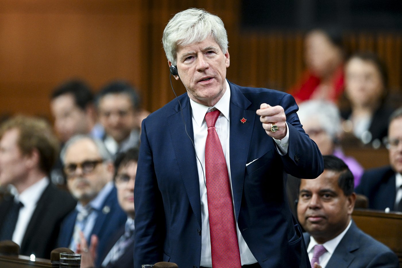 Minister of Energy and Natural Resources Tim Hodgson rises during Question Period in the House of Commons on Parliament Hill in Ottawa, on Thursday, March 26, 2026. THE CANADIAN PRESS/Spencer Colby