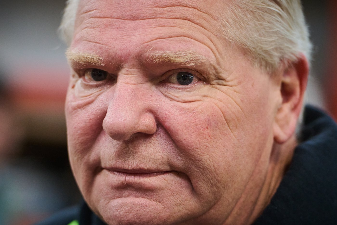Ontario Premier Doug Ford looks on at the Daily Bread Food Bank’s spring public food sort in Toronto, on Saturday, April 4, 2026. THE CANADIAN PRESS/Sammy Kogan