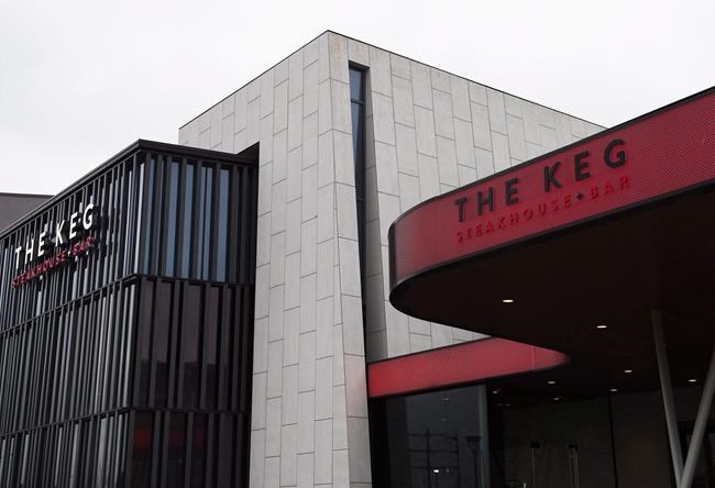 A photograph of The Keg Steakhouse and Bar is shown at Sherway Gardens mall in Toronto on Tuesday, January 23, 2018. THE CANADIAN PRESS/Nathan Denette