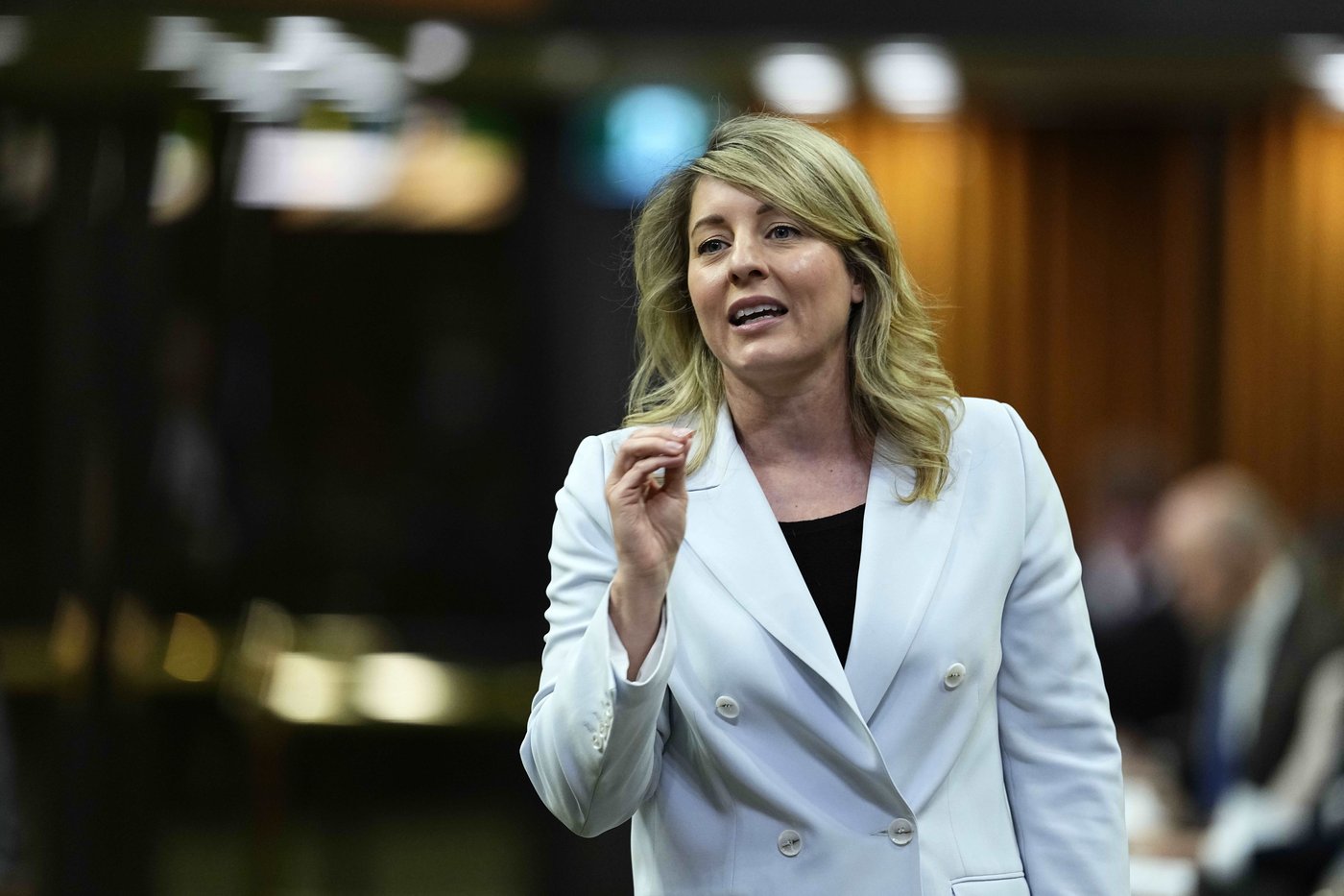 Minister of Industry Mélanie Joly rises during question period in the House of Commons on Parliament Hill in Ottawa on Wednesday, April 29, 2026. THE CANADIAN PRESS/Justin Tang