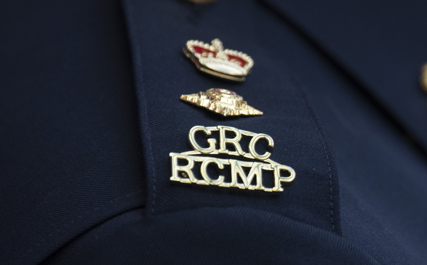 New Brunswick RCMP say they believe a fatal crash Monday evening north of Saint John was caused by a driver attempting to avoid a moose. The RCMP logo is seen at a news conference on June 24, 2023 in St. John’s. THE CANADIAN PRESS/Adrian Wyld