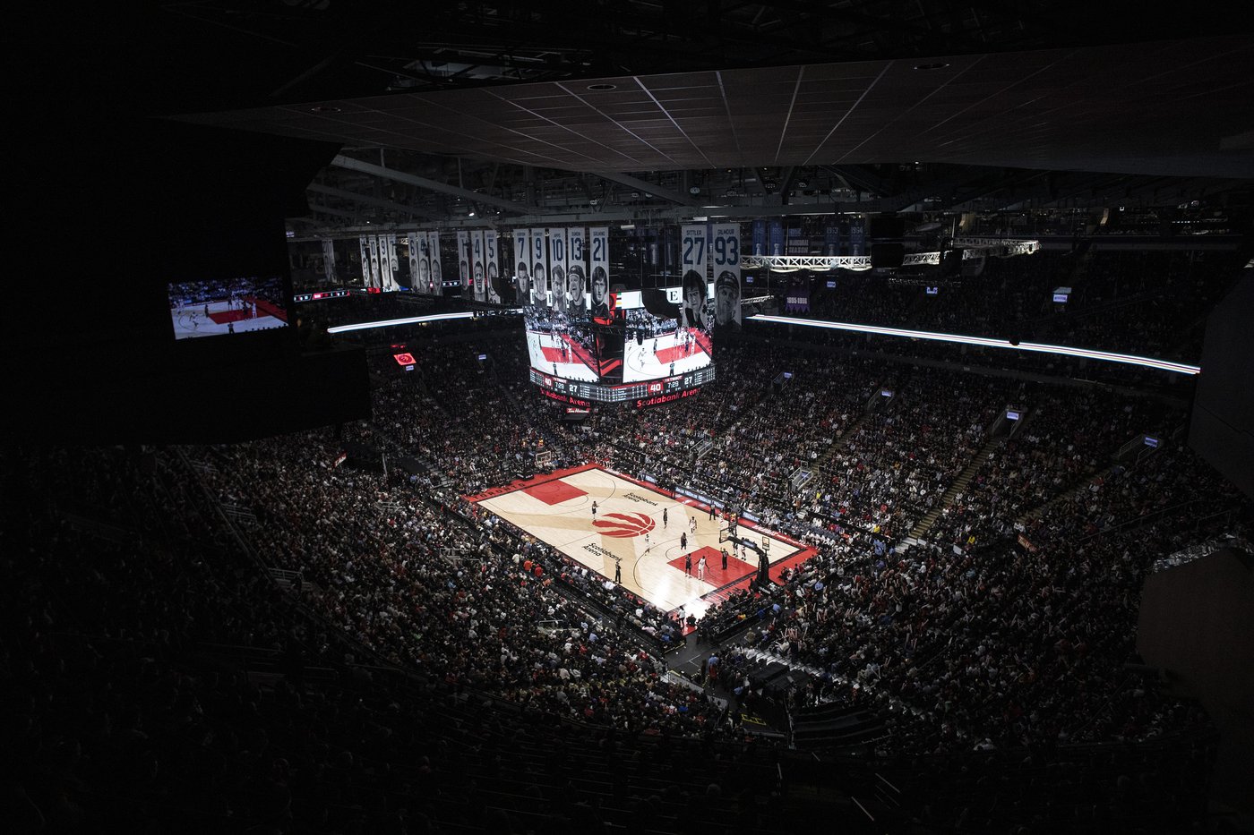 Fans fill the seats as the Toronto Raptors play the Philadelphia 76ers during NBA first round playoff action in Toronto on Wednesday April 20, 2022. THE CANADIAN PRESS/Chris Young