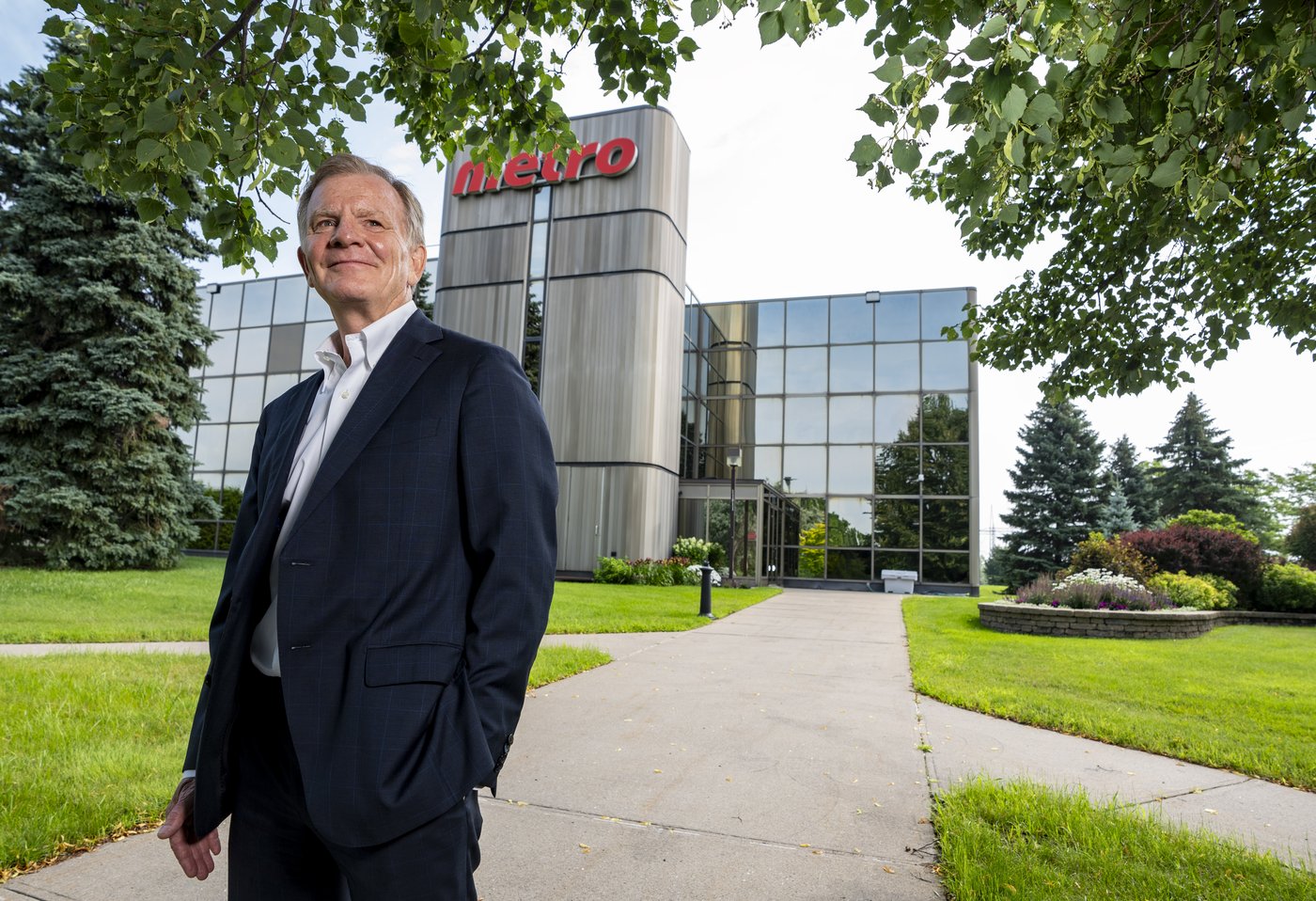 Eric La Flèche, president and CEO of Metro Inc., poses at the head office in Montreal on Monday, July 14, 2025. THE CANADIAN PRESS/Christinne Muschi