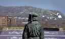 The statue of John Cabot is shown in front of the Confederation Building in St. John's NL on Monday, May 17, 2021. THE CANADIAN PRESS/Paul Daly