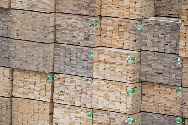 West Fraser Timber Co. says it's closing one U.S. sawmill and indefinitely curtailing another because of high fibre costs and soft lumber markets. Softwood lumber is pictured along the Fraser River in Richmond, B.C., Tuesday, April 25, 2017. THE CANADIAN PRESS/Jonathan Hayward
