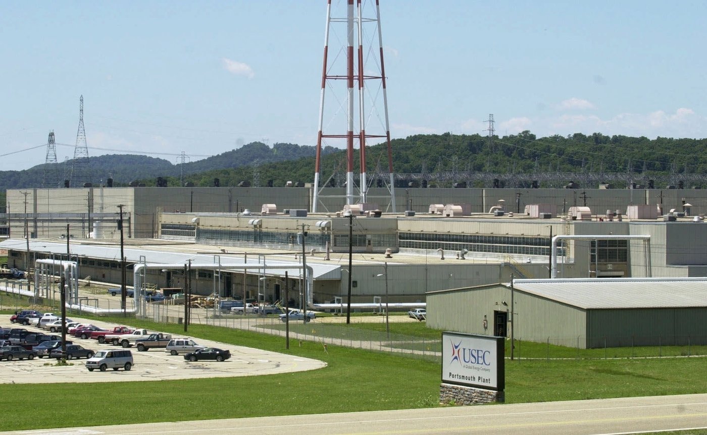 FILE - This June 22, 2000 file photo shows the Portsmouth Gaseous Diffusion Plant near Piketon, Ohio. (AP Photo/David Kohl, File)