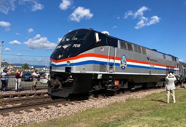 An Amtrak train leaves Burlington, Vt., for New York City on Friday, July 29, 2022. Montreal's tourism industry is lamenting the suspension of the only daily train between that city and New York City. THE CANADIAN PRESS/AP-Lisa Rathke