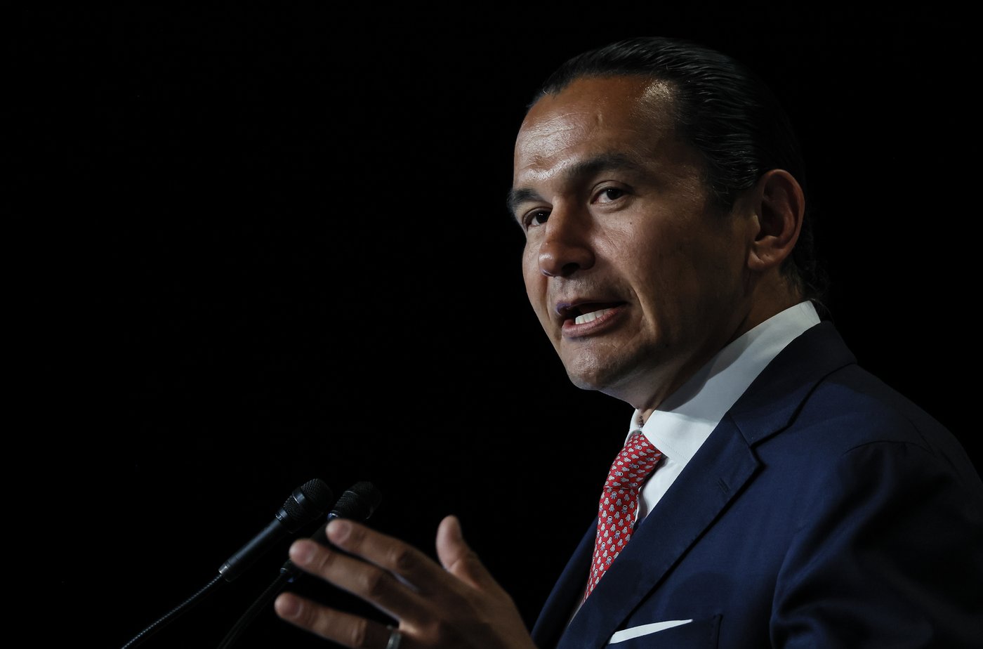 Manitoba Premier Wab Kinew speaks at the Assembly of First Nations Annual General Assembly in Winnipeg on Wednesday, Sept. 3, 2025. THE CANADIAN PRESS/John Woods