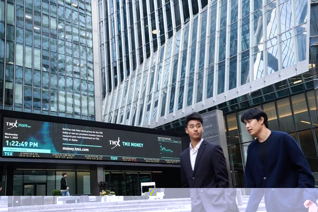 The exterior of the TMX is seen in Toronto, Wednesday, Nov. 1, 2023. THE CANADIAN PRESS/Chris Young