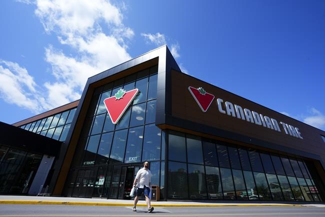 Shoppers come and go from a Canadian Tire store in Ottawa on Friday, Aug. 11, 2023. THE CANADIAN PRESS/Sean Kilpatrick