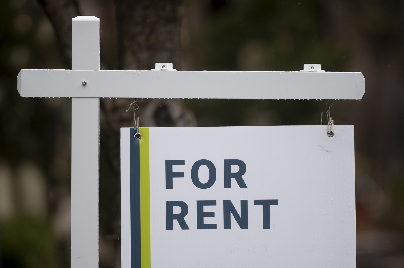 A rental sign is seen outside a building in Ottawa, Thursday, April 30, 2020. THE CANADIAN PRESS/Adrian Wyld