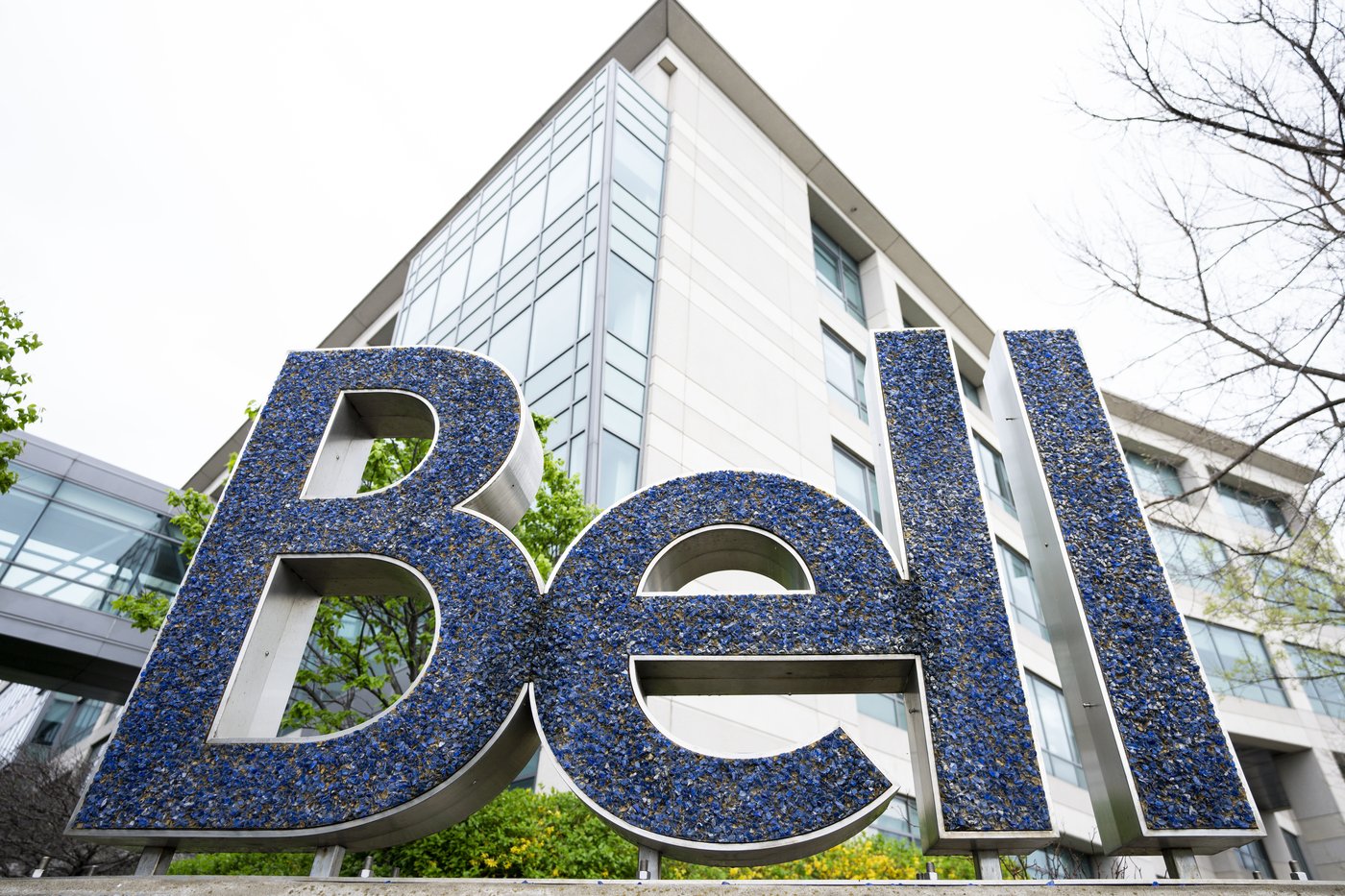 Bell signage is seen at BCE Inc., headquarters in Montreal on Wednesday, May 7, 2025. THE CANADIAN PRESS/Christopher Katsarov