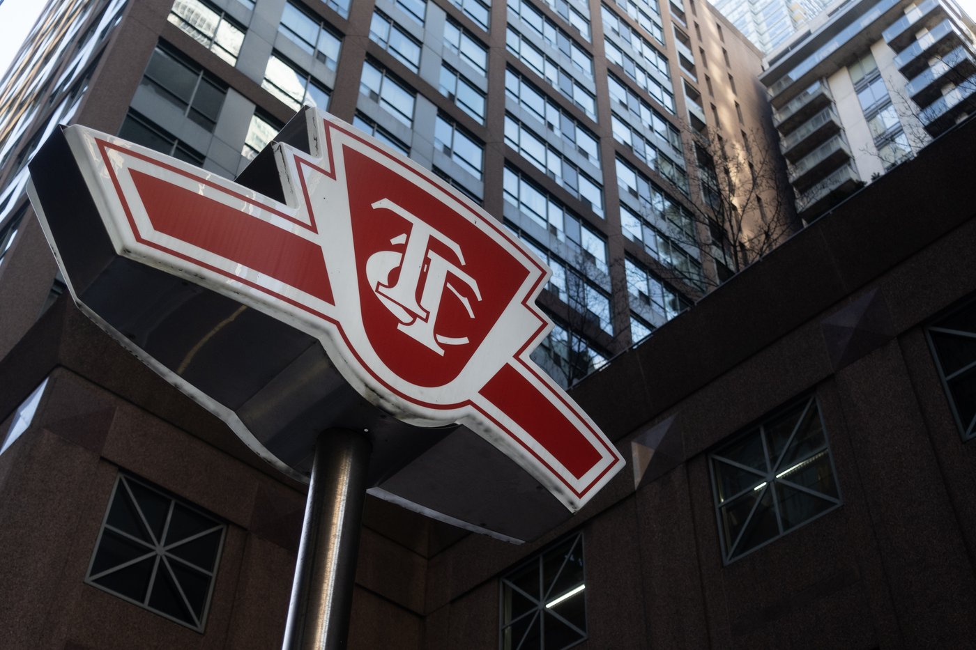 A Toronto Transit Commission sign is shown at a downtown Toronto subway stop Tuesday, Jan. 31, 2023. THE CANADIAN PRESS/Graeme Roy