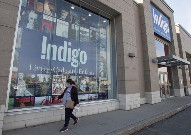 An Indigo bookstore is seen Wednesday, November 4, 2020 in Laval, Que. Shares of Indigo Books & Music Inc. were up more than 50 per cent in early trading after it received a proposal to take the retailer private from a pair of companies owned by controlling shareholder Gerald Schwartz. THE CANADIAN PRESS/Ryan Remiorz