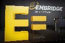 Enbridge company logos are seen at the company's annual meeting in Calgary, Thursday, May 12, 2016. THE CANADIAN PRESS/Jeff McIntosh