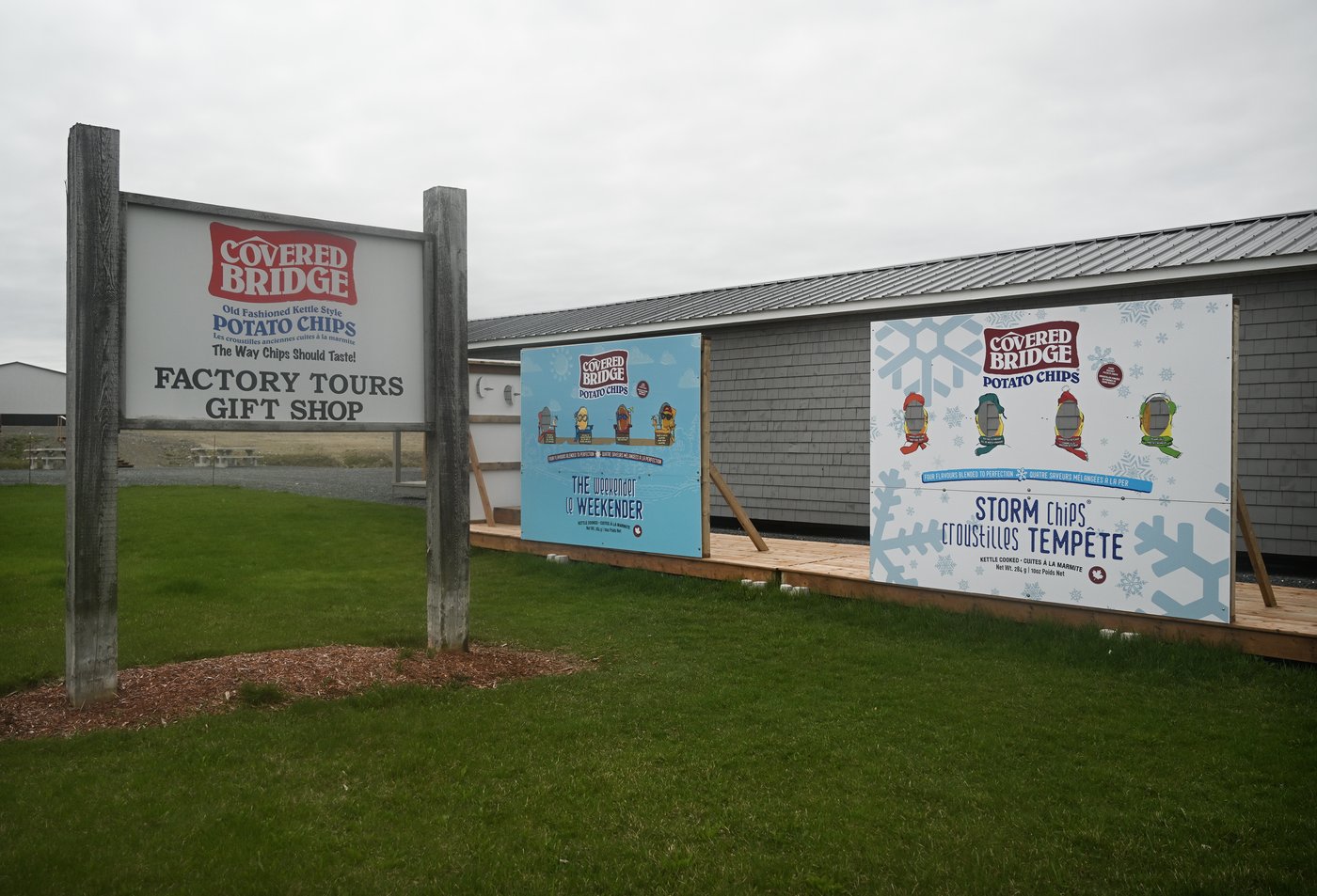 The Covered Bridge Potato Chip factory site is seen in Hartland, N.B., on Friday, May 9, 2025. THE CANADIAN PRESS/Graham Hughes