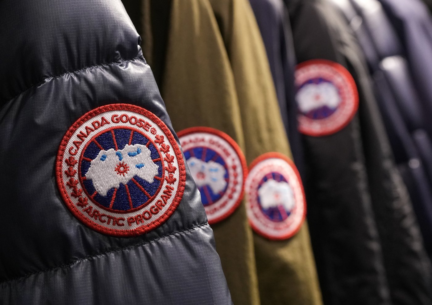 Canada Goose jackets and clothing is on display at the Harry Rosen store in Toronto, Tuesday, Sept. 17, 2024. THE CANADIAN PRESS/Nathan Denette