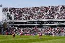 Fans watch from temporary stands at BMO Field, which were built to accommodate more fans for the 2026 World Cup, during first half MLS soccer between Toronto FC and Inter Miami CF, in Toronto on Saturday, May 9, 2026. THE CANADIAN PRESS/Frank Gunn