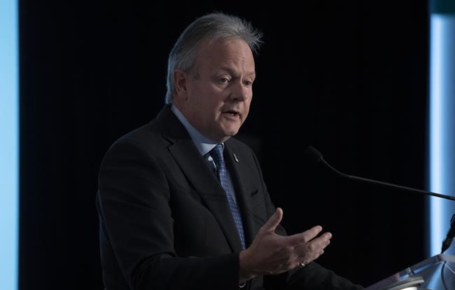 Former Bank of Canada governor Stephen Poloz delivers a keynote address to a business conference in Ottawa, Thursday, Nov. 24, 2022. THE CANADIAN PRESS/Adrian Wyld