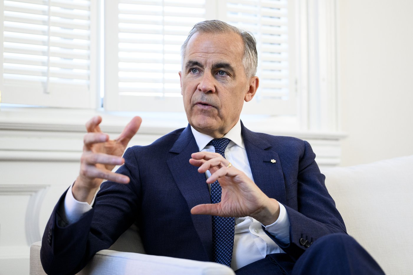 Prime Minister Mark Carney speaks during an interview with The Canadian Press in Ottawa, on Friday, May 1, 2026. THE CANADIAN PRESS/Spencer Colby