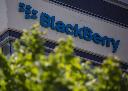 The BlackBerry logo located in the front of the company's B building in Waterloo, Ont. on Tuesday, May 29, 2018. THE CANADIAN PRESS/Andrew Ryan